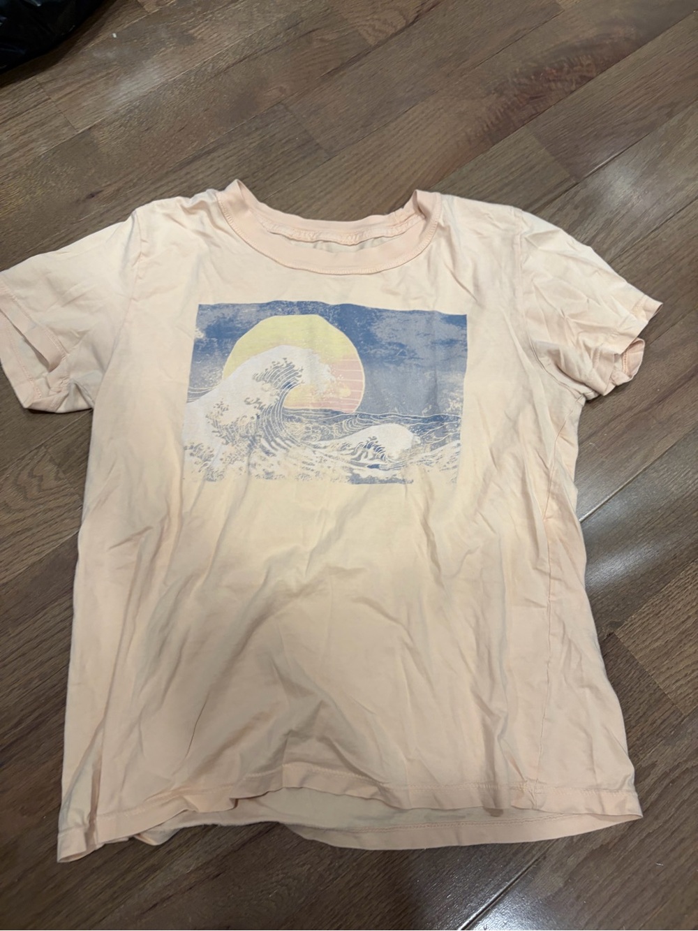 PacSun Peach Graphic Short Sleeve Tee with Sunset Wave Print